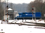 GMTX 2672 leads the BICB with GMTX 2668, IAIS 700 & IAIS 714 across the EJ&E East interlocking at Joliet