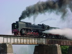 Wednesday's BICB with 6988 on the front, crossing the Iowa River bridge (#2)
