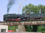 Wednesday's BICB with 6988 on the front, crossing the Iowa River bridge, from behind Professional Muffler in Iowa City