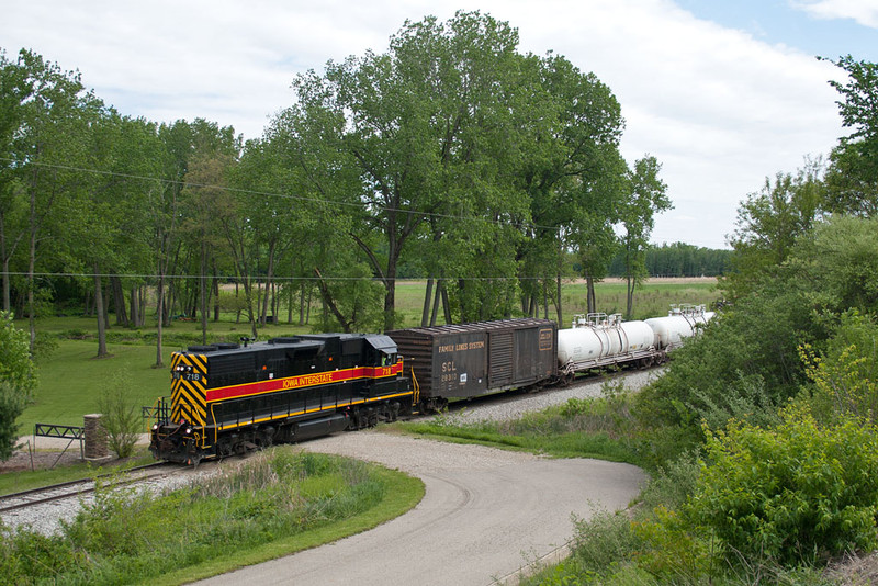 The weed sprayer passes the private club south of Bureau, IL.