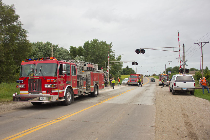 Davenport FD responded to clean-up the spilled diesel fuel from the CP Boom Truck.