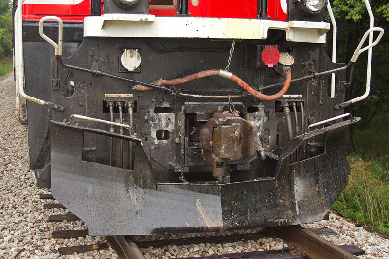 Closeup view of 513's damage.