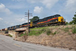 The combined CBBI-31 and BNSF detour X-BAYCSX4-26 switching in Rock Island, IL.  August 1, 2011.