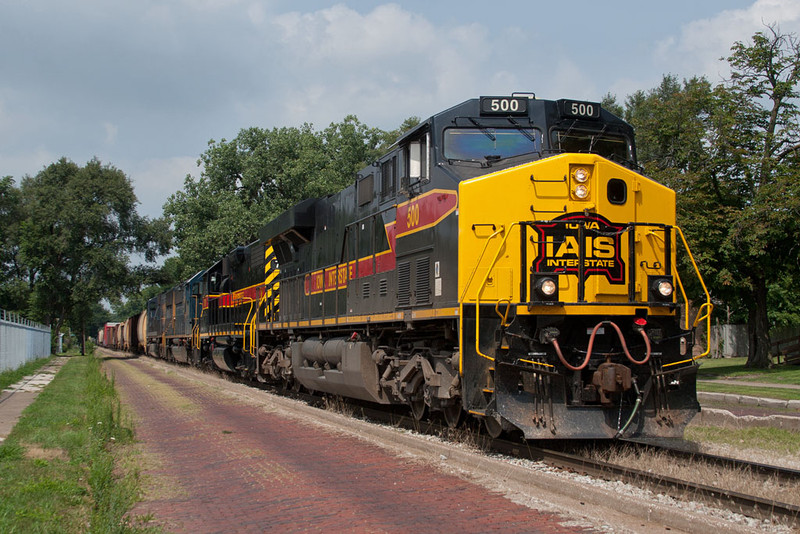 The combined CBBI-31 and BNSF detour X-BAYCSX4-26 along 5th Street in Davenport, IA on August 1, 2011.