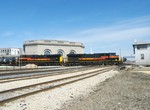 Iowa 501 and 508 bounce across the BNSF/CN/UP diamonds at Joliet with an ethanol train for the NS.