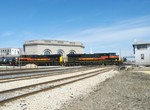 Iowa 501 and 508 bounce across the BNSF/CN/UP diamonds at Joliet with an ethanol train for the NS.