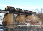 Iowa 403 departs westbound with BICB over the Iowa River bridge