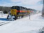 Westbound turn at the 205.5 crossing east of Wilton, Feb. 26, 2008.