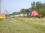 CN 5646 leads an eastbound BNSF detour at McClelland, IA on 06/24/2002.  Joe Atkinson #1.