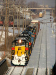 IAIS 151 heads east onto the IHB from the BNSF at McCook, IL.  01/03/2008.  Chris Lastovich #2.