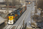 IAIS 151 heads east onto the IHB from the BNSF at McCook, IL on 01/03/2008.  Ian Contreras #2.