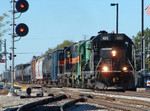 IAIS 485 leads CBBI-30 through Mokena, IL on October 2nd, 2004.  Photo by Chris Lastovich.