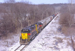 IAIS 721 leads BUSW-14 south of Bureau on 1/14/05.  Photo by Tim Fullbright.