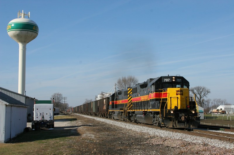 A wider shot with the Atkinson water tower in the background