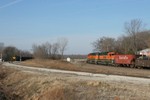 IAIS 707 waits on the northbound, just short of Illinois 2 at Colona.