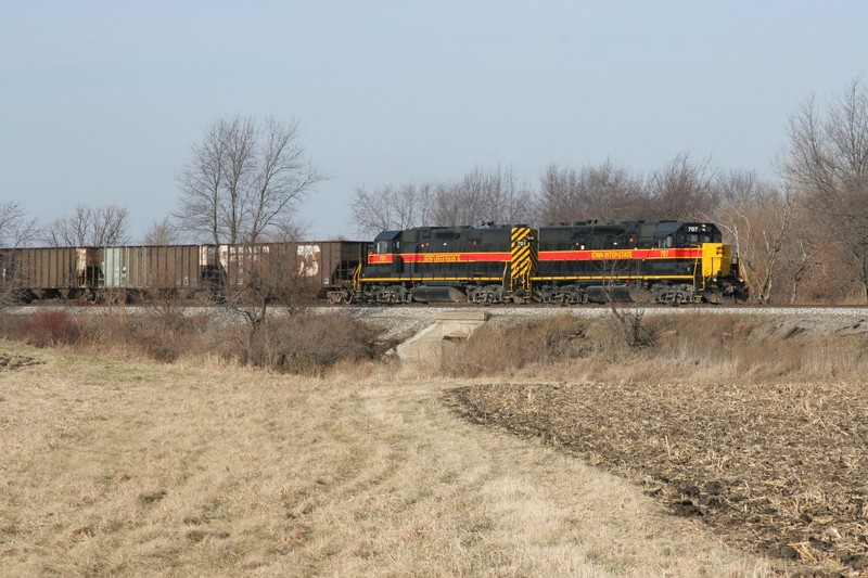 Crossing a grassy ditch, just outside Geneseo