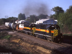 IAIS 604 East with RIBI-09 at Orion, IL on 9-May-2003.