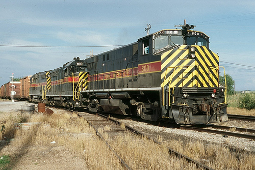 IAIS RINT is in the hole at Marengo, IA waiting for CBBI in July 1996.