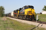 BICB-03 on May 3, 2010 climbs from the sag at MP 337 west of Colfax, IA on May 4, 2010