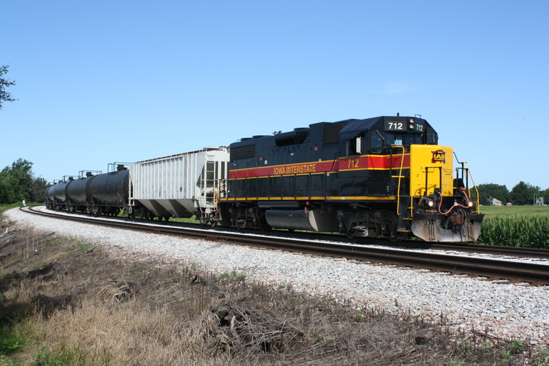 Atlantic Rover at Menlo, IA about to enter the Ethanol Plant on 7-15-10