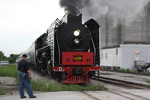 Mick Burkhart of the IAIS watches the train as the 0900 train prepares to load.