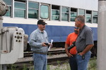 Jeff Johnson of the IAIS and Dana Grefe have a discussion. Earlham, IA 7-24-10