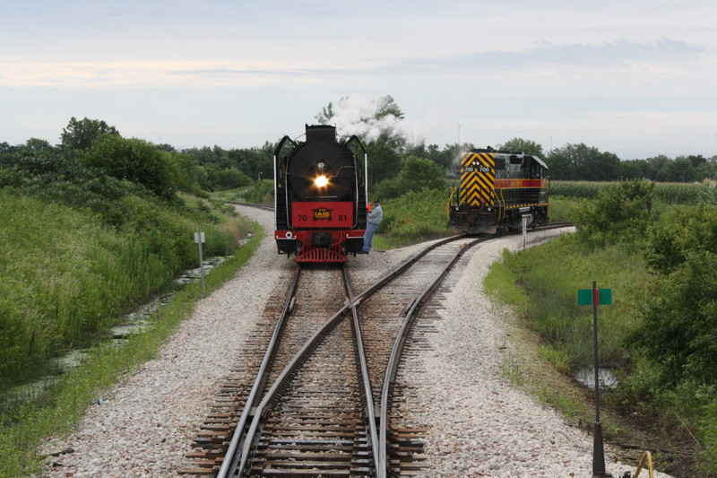 Running around the train at Wausau Spur west of Stuart, IA.