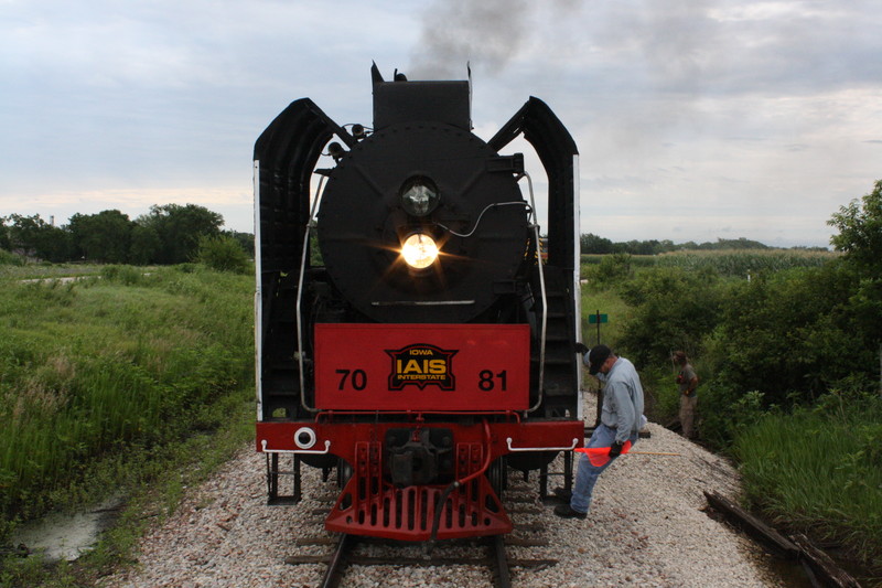 Coupling up to our train with Jeff Johnson on the pilot.