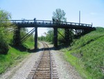 Fans on the old Bridge East of Atlantic, IA