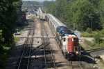 ICE 114 pilots a detouring 171, departing Nahant Yard in Davenport, IA.