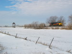 Coal empties are cleared up at Walcott, after meeting the westbound, and waiting to meet the turn.