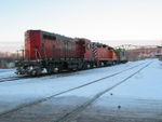 Ill. Railnet's power and caboose is tied down in La Salle, Dec. 14, 2010.