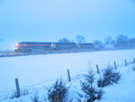 Almost dark, 513 west stops at the east end of Walcott siding.