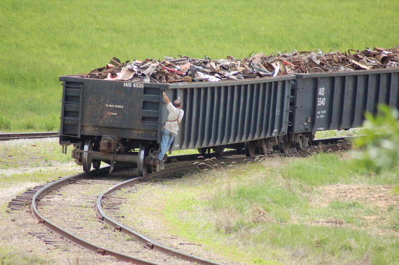 Loaded gons being pulled from Gerdau