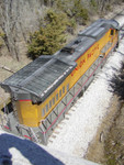 UP 9161 stopped under Indian Creek Road after train went into emergency. Conductor and pilot were walking the train at the time.