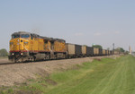 UP 6666 West, CPWNA-04, departs Mineral, IL on 5/5/05.