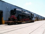 Loaded on flat cars at Port of Houston, TX