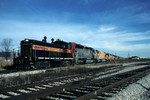 IAIS 250 shoves dead SP/UP locos into NRE @ Silvis, IL.  December 21, 2001.