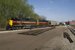 RISW-14 @ Terminal Jct; Rock Island, IL.  M-of-W is getting ready to replace the yard lead switches.  April 14, 2010.