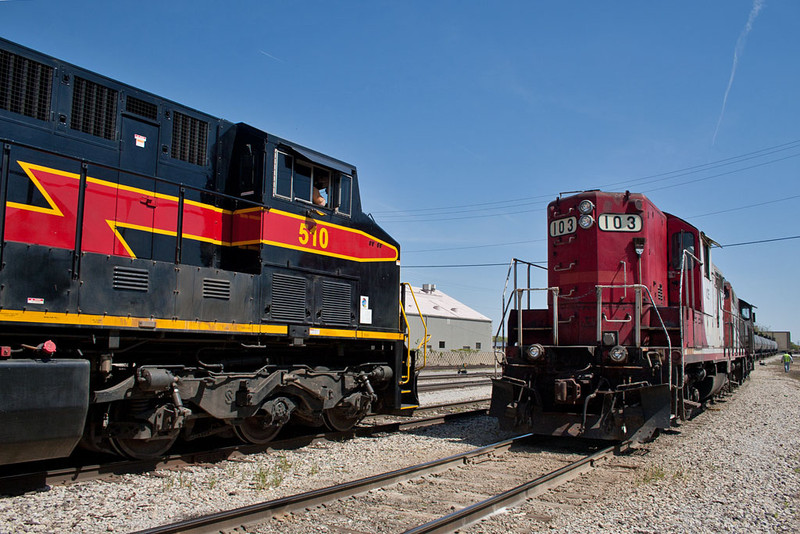 CBBI-11 meets CP's B73-12 @ Rock Island, IL.  April 12, 2012