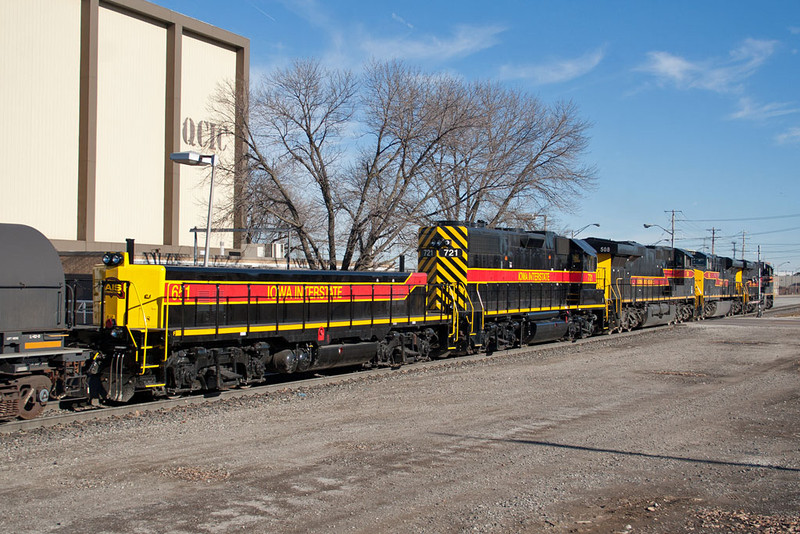 IAIS 721/651 trail on CBBI-04 @ Rock Island, IL.  January 5, 2012.