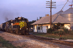 IAIS 401, IMRL 207 & IMRL 222 on a westbound IC&E haulage train @ Seneca, IL.  August 3, 2002.