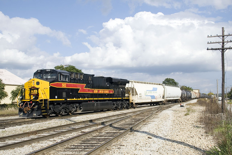 IAIS 502 as DPU on CBBI-28 @ Rock Island, IL.  September 29, 2008.