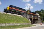 RISW-10 @ Rock Island Arsenal, IL.   Note "ROCK ISLAND LINES" on the bridge.  July 10, 2010.