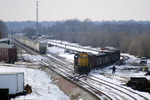 Ballast train @ Silvis, IL works the new siding.  December 11, 2008.