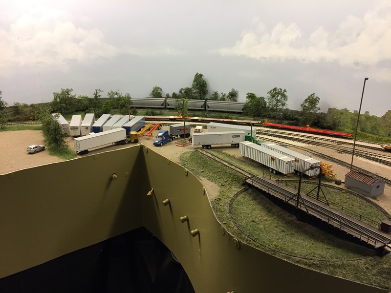 South (timetable east) end of Bluffs Yard, with BNSF's Bayard Branch in the background, and behind that, Council Bluffs Great Western (CBGR) car storage.