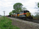 Coal empties crew setting out a bulkhead flat at N. Star, May 3, 2006.