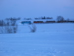 Cedar Rapids job stuck in the snow south of Walford, Feb. 18, 2008.