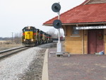 East train is approaching West Lib. depot, Feb. 20, 2009.