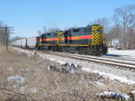 Eastbound coal mtys head in at the west end of N. Star, Feb. 23, 2009.